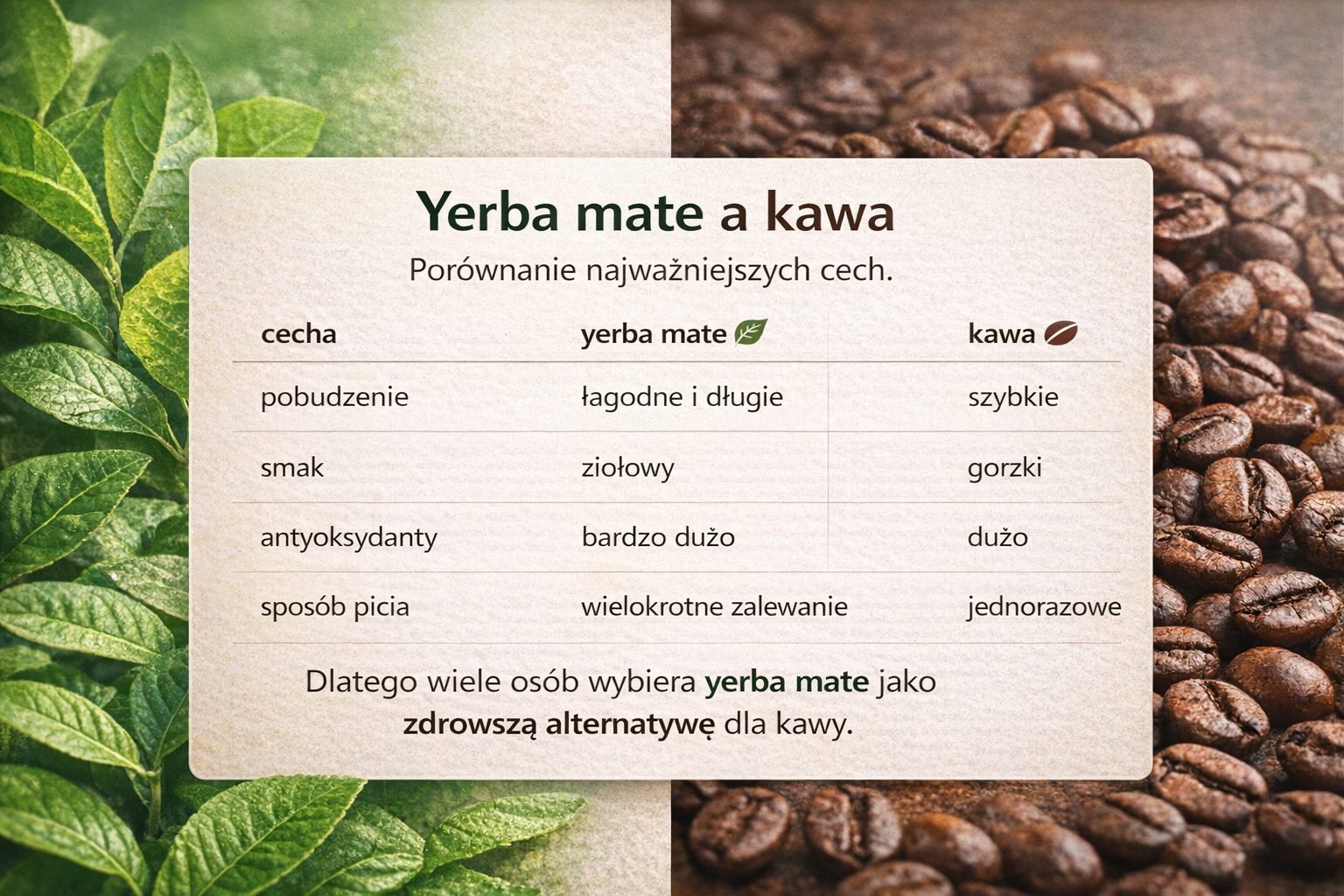 Porównanie właściwości yerba mate i kawy 